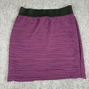 Soulmates Mini Skirt L Purple Textured Ruched Indie Y2K Bodycon Grunge